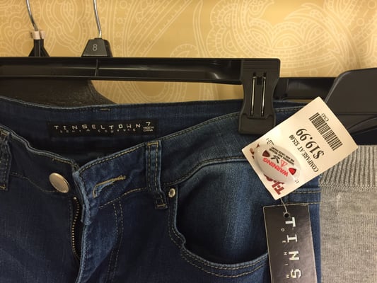 Photo of TJ Maxx - New York, NY, US. I really wish they would stop putting the theft prevention tags on the waist. It hurts to try on jeans because it rubs the hip bone.