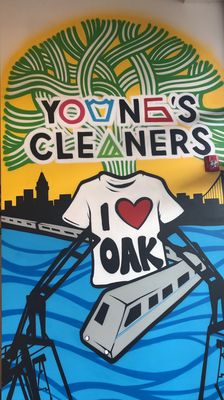 Photo of Young's Cleaners - Oakland, CA, US. Awesome graphics! Represents Oakland great!