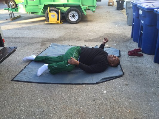 Photo of George Salet Plumbing - Brisbane, CA, US. Some of our techs practice yoga