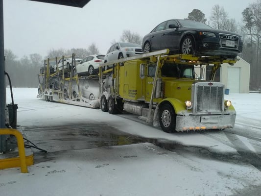 Photo of moveauto - Burlingame, CA, US. Winter is brutal and car haulers should not use chains....