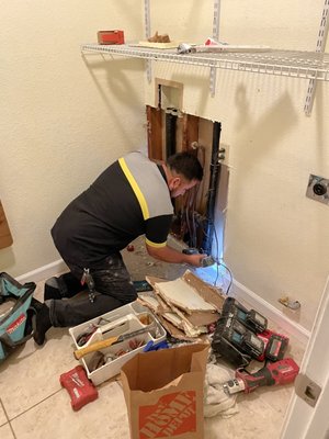 Photo of Lion Rooter And Plumbing - Hayward, CA, US. Removing the walls to fix the pipe