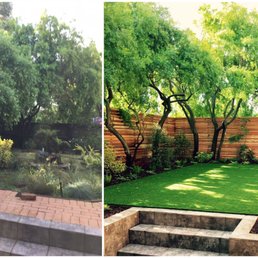Photo of Forevergreen Landscape - San Francisco, CA, United States. Before & After Backyard Transformation: turf and fence installation
