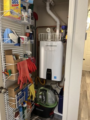 Photo of Curoso Plumbing - Santa Rosa, CA, US. This closet used to contain nothing but a large, dead, tank heater.