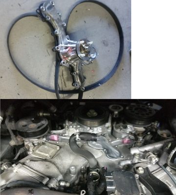 Photo of TLS Auto Service - San Jose, CA, US. 2006 Tacoma waterpump leaking. Replaced the water pump gasket O-ring serpentine belt and coolant.