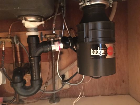 Photo of Vic's Handy Plumbing - Sunnyvale, CA, US. Installation of a brand new badger 500 garbage disposal