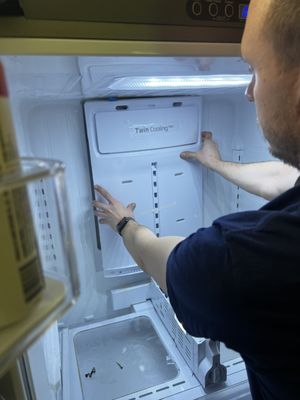 Photo of WAVE Appliance & HVAC Repair - Walnut Creek, CA, US. With a touch of expertise, replaced the fan cover. Watch in amazement as your refrigerator comes back to life, chilling your food and drinks