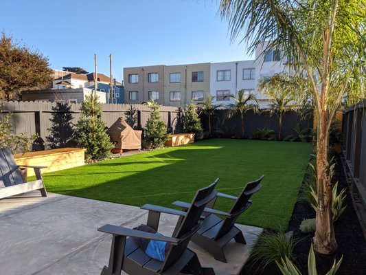 Photo of Inside Out Landscaping - South San Francisco, CA, US. a backyard with a lawn and lawn furniture