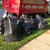 Customer had already bagged unwanted junk and garbage, then left it out at the curb for us to pickup.