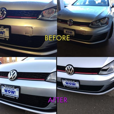 Photo of Automotive Collision Repair - Oakland, CA, US. bumper replacement after being hit.  before and after.  stellar job!  couldn't be more thrilled!