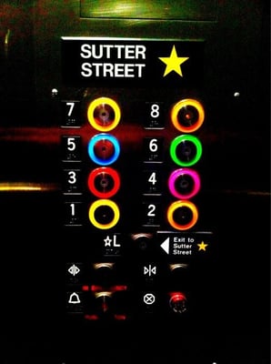 Photo of Sutter Stockton Garage - San Francisco, CA, US. Pretty, Pretty Elevator Buttons!