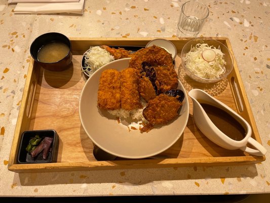 Photo of Saku - Vancouver, BC, CA. Vegetable curry with an ebi fry on the side