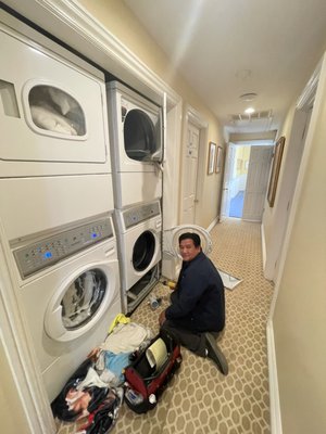 Photo of iTech Appliance Repair - San Leandro, CA, US. Working on a speed queen washer and dryer