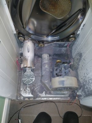 Photo of Magnet Appliance Repair - San Ramon, CA, US. dryer repair/ cleaning and heating element replacement before/ appliance repair Walnut Creek