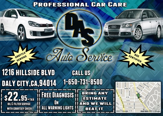 Photo of DAS Auto Service - Daly City, CA, US. specials savings!!!!