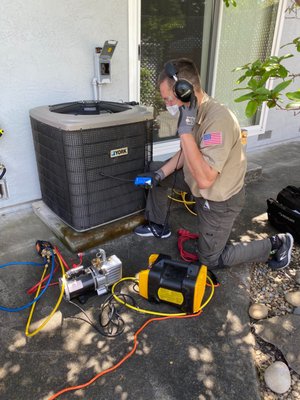 Photo of Sunny HVAC & Appliance Repair - Fremont, CA, US. Freon leak detection on AC
