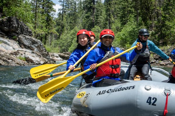 Photo of All-Outdoors California Whitewater Rafting - Walnut Creek, CA, US. Happy rafters on the North Fork Stanislaus River