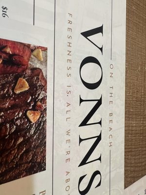 Photo of Vonns - Vancouver, BC, CA. The Name of the Restaurant