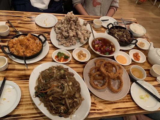 Photo of Xin Korean Reataurant - Victoria, BC, CA. a table full of food