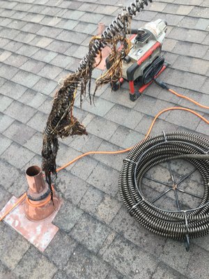 Photo of Vic's Handy Plumbing - Sunnyvale, CA, US. Rooter cleaning services from roof vent.