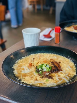 Photo of Motonobu Udon - Vancouver, BC, CA. Egg Swirl Beef Brisket