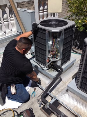 Photo of Air Flow Pros Heating And Air Conditioning - San Francisco, CA, US. Rudy getting the job done! Fast!
