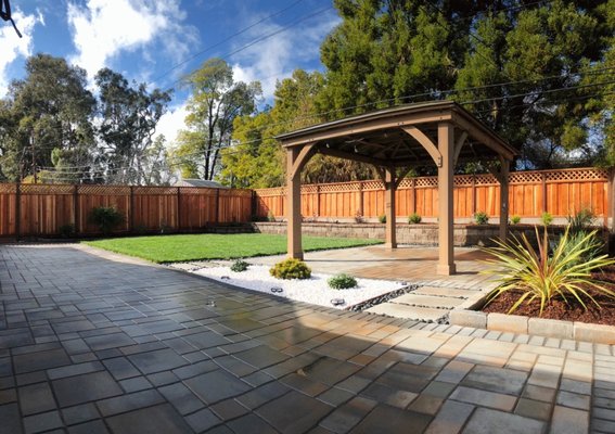 Photo of RB landscaping - Redwood City, CA, US. patio,retaining wall,fence,planting area, drainage,irrigation,lawn,lights,fence