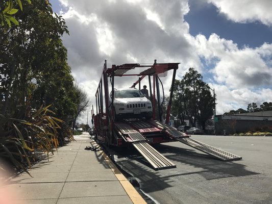 Photo of moveauto - Burlingame, CA, US. Load some cars today in front of our office!