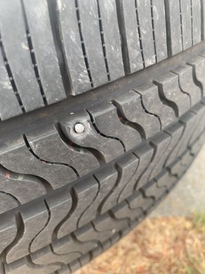 Photo of America's Tire - Millbrae, CA, US. They fixed the flat from this screw late in the afternoon
