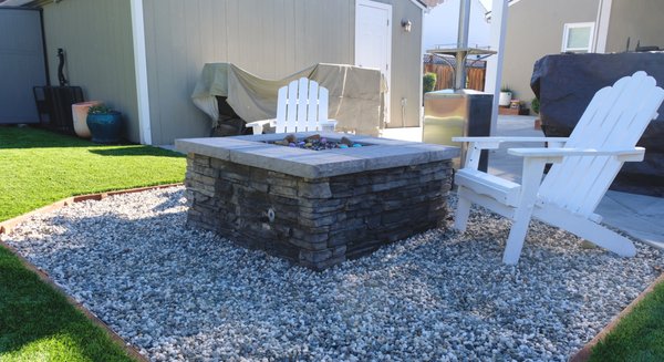 Photo of RB landscaping - Redwood City, CA, US. Custom built fire pit with gas line.