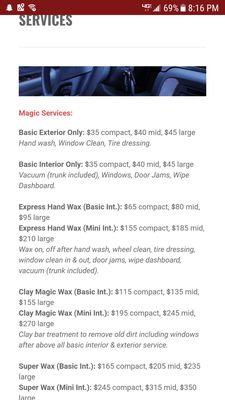 Photo of Magic Auto Detail - San Francisco, CA, US. Since the prices aren't listed ...