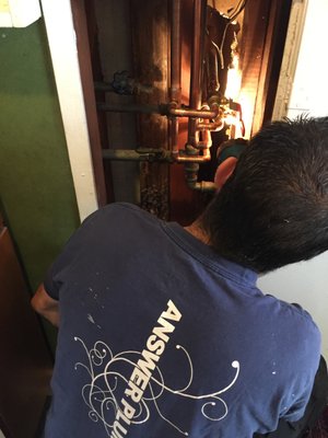 Photo of Answer Plumbing - San Francisco, CA, US. Replacing old pipe in the wall