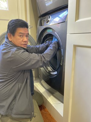 Photo of iTech Appliance Repair - San Leandro, CA, US. Replacing a door gasket on Electrolux washer, #Electrolux, #Washer