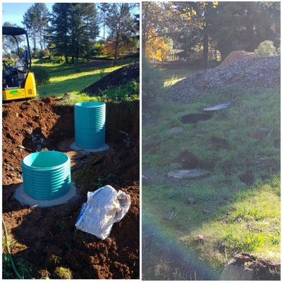 Photo of Just-in Time Septic Pumping Services - Sebastopol, CA, US. Septic Risers Installation 

Pic on right is the "Before"
Poc on left is "Progress"