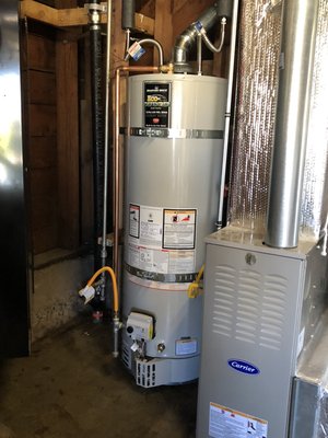 Photo of Bay Area Plumbing - San Francisco, CA, US. Installation residential 50 gallons water heater in the garage area.