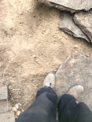 Photo of Yardwork Landscaping - Mill Valley, CA, US. The preparation of a flagstone patio