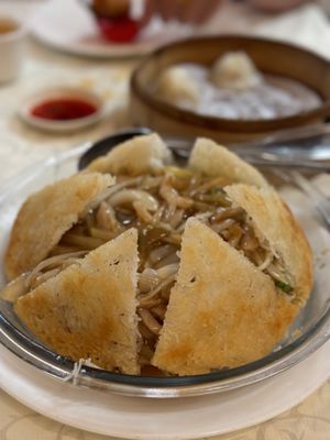 Photo of Dim Sum Club - San Francisco, CA, US. Crispy rice noodles with pickled vegetables and shredded pork.