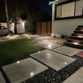 Night time front yard