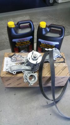 Photo of TLS Auto Service - San Jose, CA, US. 2006 Tacoma waterpump leaking. Replaced the water pump gasket O-ring serpentine belt and coolant.