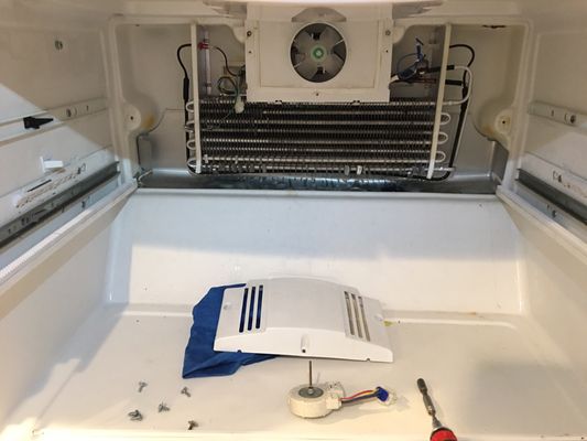 Photo of Sunrise Appliance Repair - Fair Oaks, CA, US. Frigidaire evaporater fan replacement