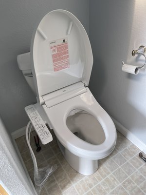 Photo of Vic's Handy Plumbing - Sunnyvale, CA, US. Toto drake toilet installation and Toto bidet