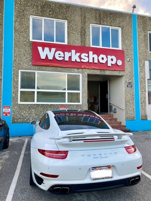Photo of Werkshop - Burlingame , CA, US. Outside.. lots of exotics and cool cars in his garage!