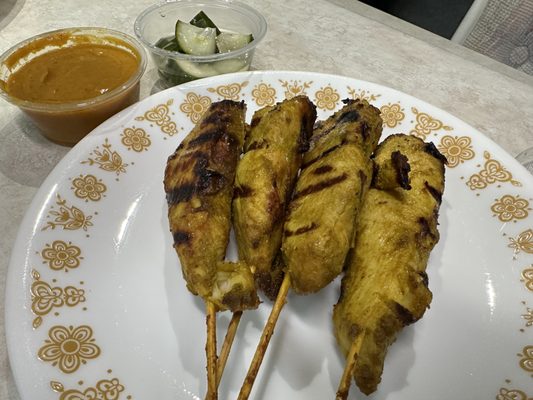 Photo of Sookjai Thai Restaurant - Victoria, BC, CA. Chicken Satay ($15.95): good for kids...but we always get one that is dry :S