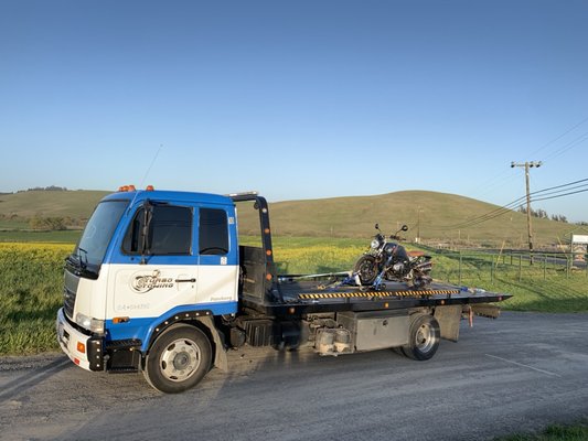 Photo of Turbo towing - Concord, CA, US. Motorcycle towing Bmw R nine T