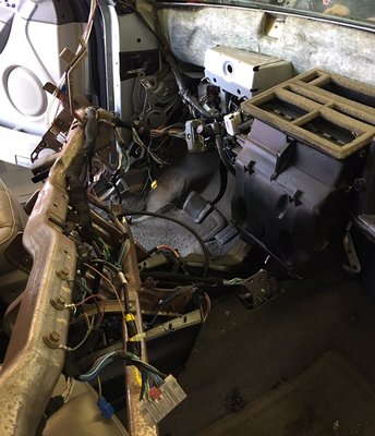 Photo of 1701 Auto Care - Alameda, CA, US. Chrysler Pacifica heater core replacement in progress...