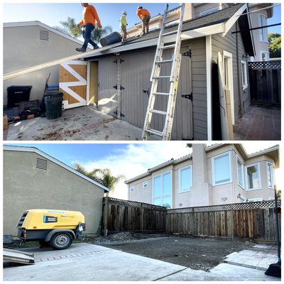 Photo of Giant Hauling & Demolition - San Francisco, CA, US. This  job was completed in San Jose, CA We were instructed to remove a two car garage complete with plumbing, electrical and gas lines.