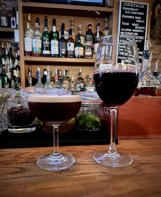 Photo of Sutton Bar Room - New York, NY, US. espresso martini and red wine during happy hour: highly recommend the espresso martini!