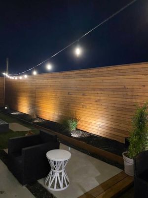 Photo of Jade Electric - San Francisco, CA, US. Backyard string lights with led low voltage lighting