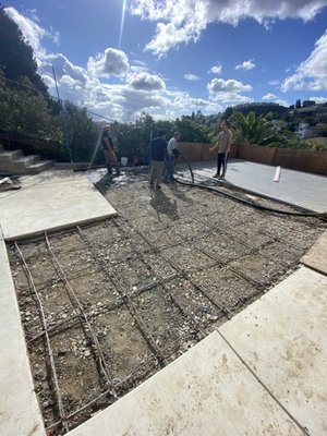 Photo of Bravo's Landscaping Services - Hayward, CA, US. A patio from a backyard was in progress