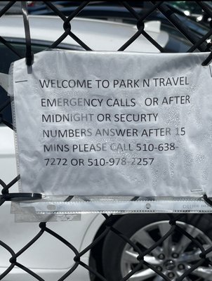 Photo of Park N Travel - Oakland, CA, US. The sign I was greeted by when I came to pick up my car.