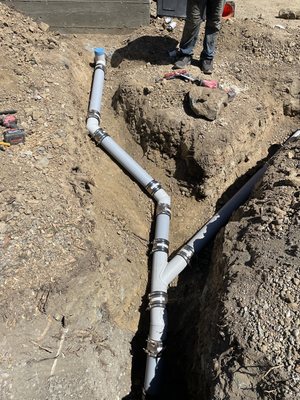 Photo of Small Jobs Plumbing, Inc. - Petaluma, CA, US. 2 new sewer lines for ADU's in Corte Madera CA. We perform Sewer installations.